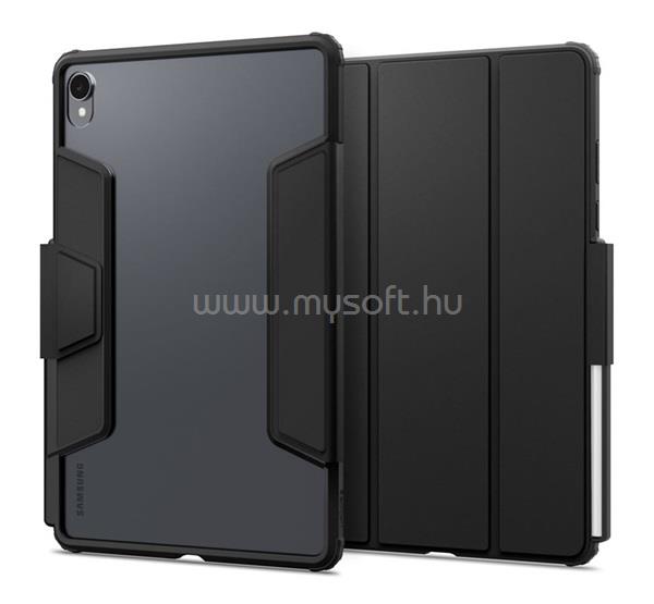 SPIGEN Samsung Tab S11 5G / Tab S11 WIFI ULTRA HYBRID PRO tok álló, bőr hatású FLIP, ceruza tartó, FEKETE