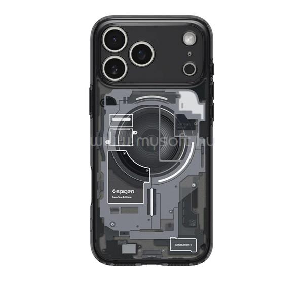 SPIGEN iPhone 18 Pro / 17 Pro SPIGEN ULTRA HYBRID ZERO ONE műanyag telefonvédő ütésállóság, MagSafe, FEKETE