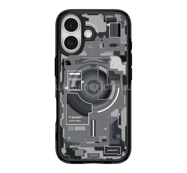 SPIGEN iPhone 17 SPIGEN ULTRA HYBRID ZERO ONE műanyag telefonvédő ütésállóság, MagSafe, FEKETE