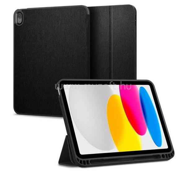 SPIGEN IPAD 11 (2025) / 10.9 (2022) URBAN FIT tok álló FLIP, textil minta, FEKETE