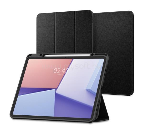 SPIGEN IPAD Air 13 (2026) / Air 13 (2025) / Air 13 (2024) URBAN FIT tok álló FLIP, textil minta, FEKETE