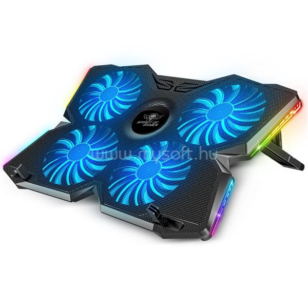 SPIRIT OF GAMER AIRBLADE 500 RGB notebook hűtőpad 17"-ig (25dB; 4x12cm, RGB, 2xUSB2.0)