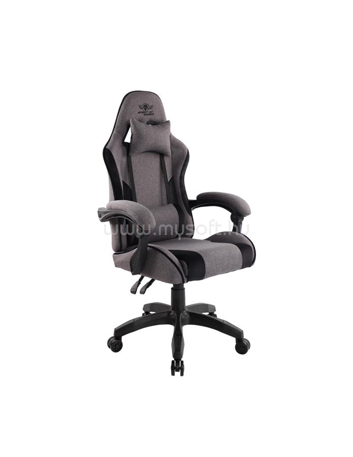 SPIRIT OF GAMER ARENA gamer szék (állítható magasság; párnázott kartámasz; PU; max.120kg-ig, sötét-szürke)