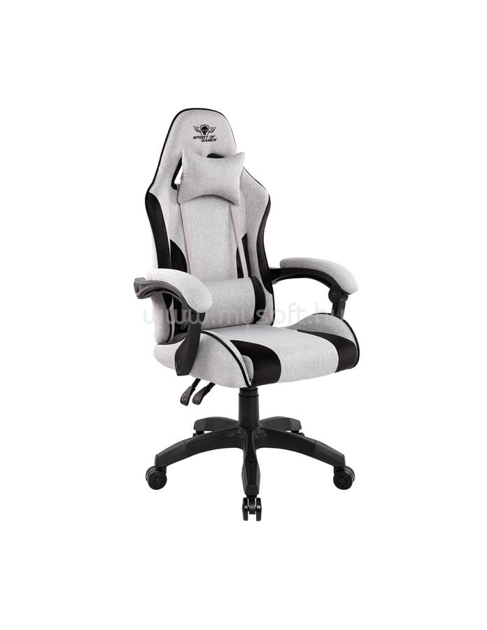 SPIRIT OF GAMER ARENA gamer szék (állítható magasság; párnázott kartámasz; PU; max.120kg-ig, világos-szürke)