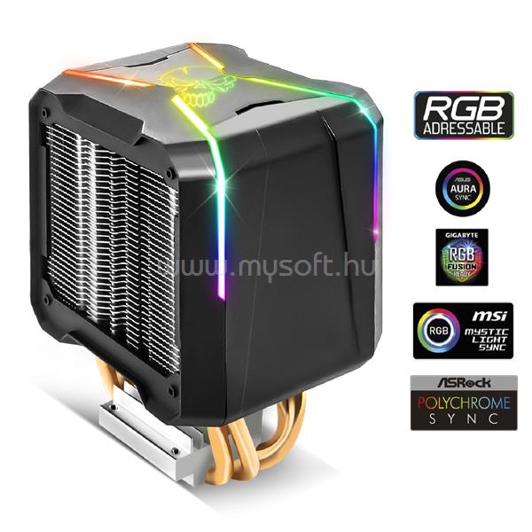 SPIRIT OF GAMER CPU Cooler - CPU AIRCOOLER PRO ARGB (27dB; 1600 RPM; 1x12cm; aluminium/réz)