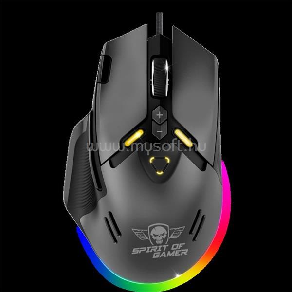 SPIRIT OF GAMER ELITE-M60 gamer vezetékes egér (Optikai, 20000 DPI, 1000Hz, 9 programozható gomb, RGB, fekete)