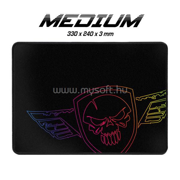 SPIRIT OF GAMER Darkskull Mouse Pad - M egérpad (330 x 240 x 3mm; varrott szélek; fekete)