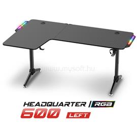 SPIRIT OF GAMER Gamer Asztal - Headquarter 600 L (MDF lap, fém lábak, fekete, RGB LED háttérvilágítás, 140 x 60 x 75cm) SPIRIT_OF_GAMER_SOG-DESK600L small