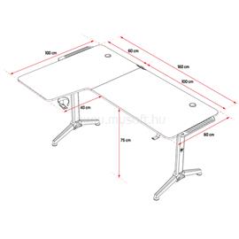 SPIRIT OF GAMER Gamer Asztal - Headquarter 600 L (MDF lap, fém lábak, fekete, RGB LED háttérvilágítás, 140 x 60 x 75cm) SPIRIT_OF_GAMER_SOG-DESK600L small