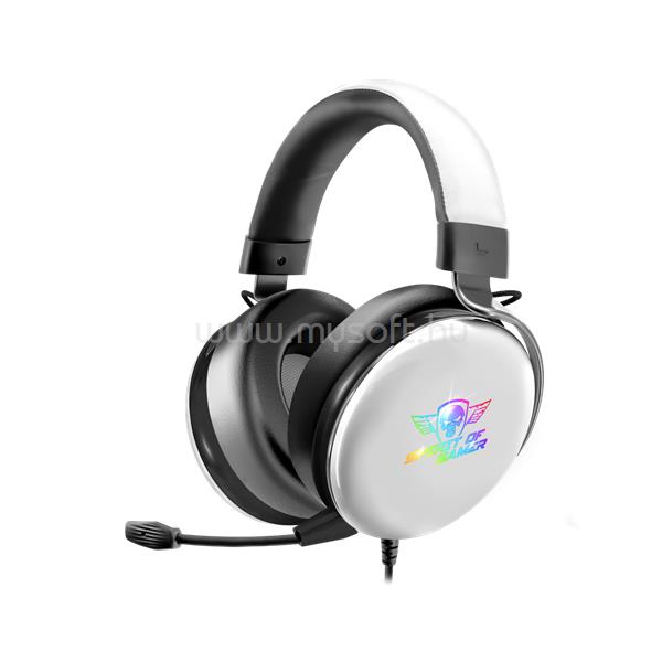 SPIRIT OF GAMER H700 vezetékes gamer headset (MultiPlatform, 7.1, mikrofon, hangerőszabályzó, nagy-párnás, fehér)