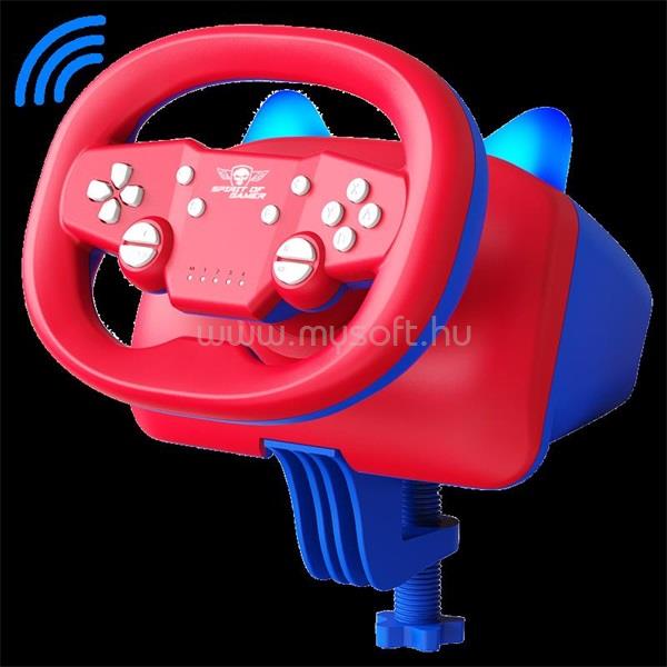 SPIRIT OF GAMER RACE WHEEL PRO AIR kormány (PC/PS3/PS4/Switch/Android kompatibilis, piros/kék)