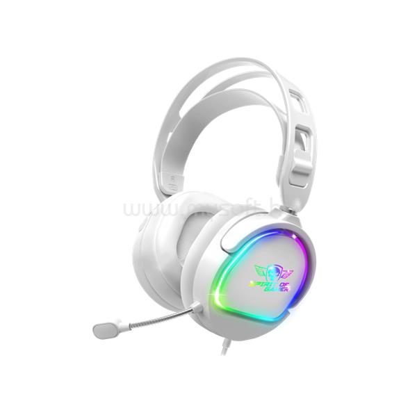 SPIRIT OF GAMER PRO-H6 RGB White vezetékes headset (MultiPlatform, mikrofon, 3.5mm jack, hangerőszabályzó, 2m kábel, fehér)
