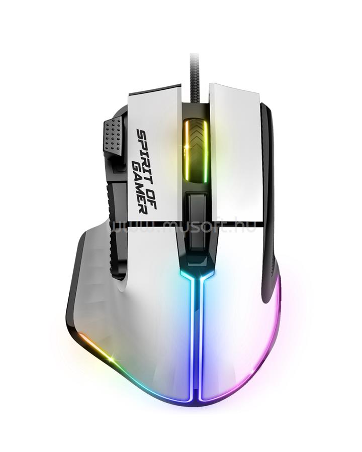 SPIRIT OF GAMER PRO-M5 Arctic vezeték nélküli gamer egér(Optikai, 8000DPI, 8 gomb, fehér)