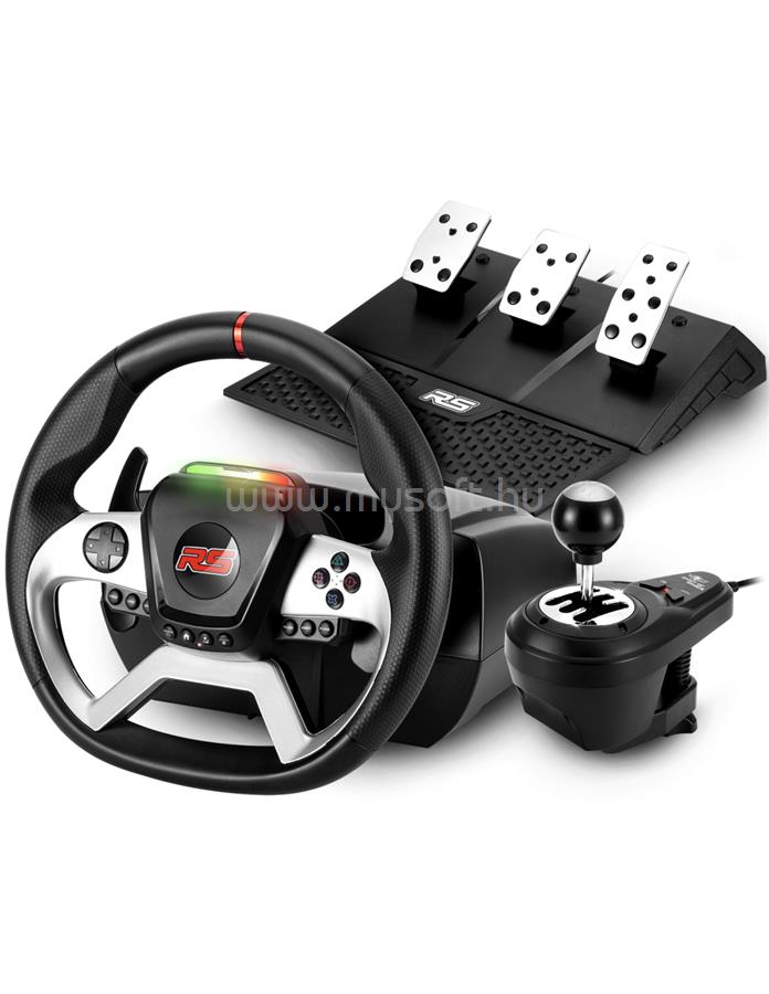 SPIRIT OF GAMER RACE WHEEL FORCE 1080RS kormány (kormány+pedálok+váltó, PC/PS4/Xbox X/S/One kompatibilis, fekete)