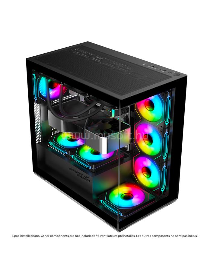 SPIRIT OF GAMER SPARK fekete (táp nélküli) ablakos ATX ház