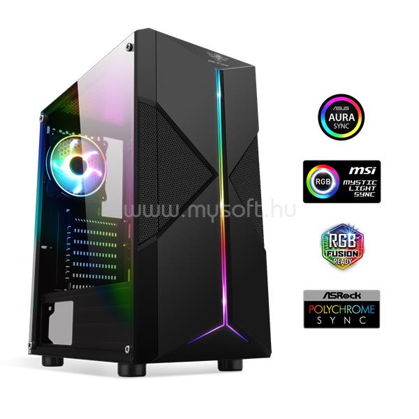 SPIRIT OF GAMER CLONE 3 RGB Fekete (Táp nélküli) ablakos ATX ház