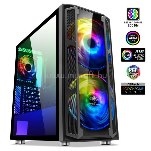 SPIRIT OF GAMER GHOST 5 RGB Fekete (Táp nélküli) ablakos ATX/mATX ház