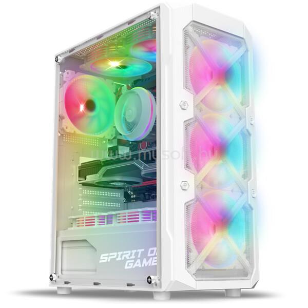 SPIRIT OF GAMER Számítógépház - REBEL XT White (fekete, ablakos, 4x12cm ventilátor, alsó táp,  ATX, 1xUSB3.0, 2xUSB2.0)