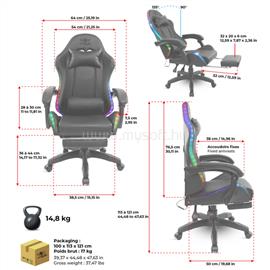 SPIRIT OF GAMER szék - SIRIUS (RGB, állítható dőlés/magasság; kihajtható lábtartó; max.120kg-ig, fekete) SPIRIT_OF_GAMER_SOG-GCSRG small