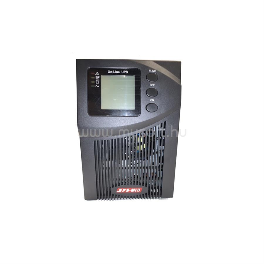 SPS MID 1000VA Pf:1.0 ONLINE torony UPS szünetmentes tápegység LCD kijelzővel