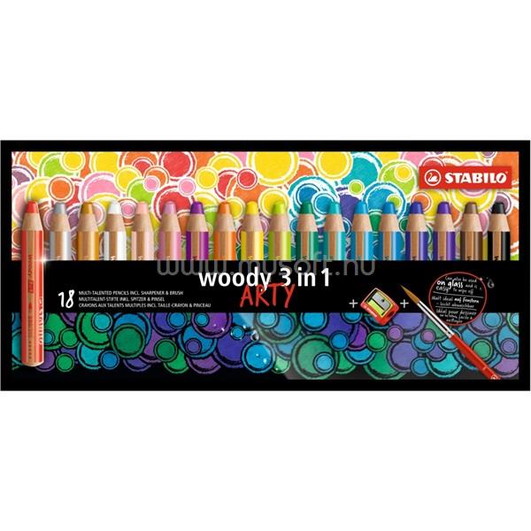 STABILO ARTY Woody 3in1 18db-os vegyes színű krétaceruza