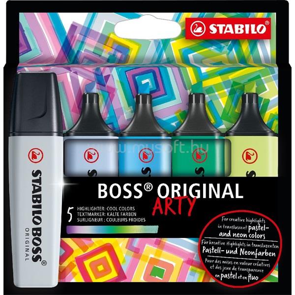 STABILO BOSS ORIGINAL ARTY hideg színek 5 db/csomag szövegkielemő készlet