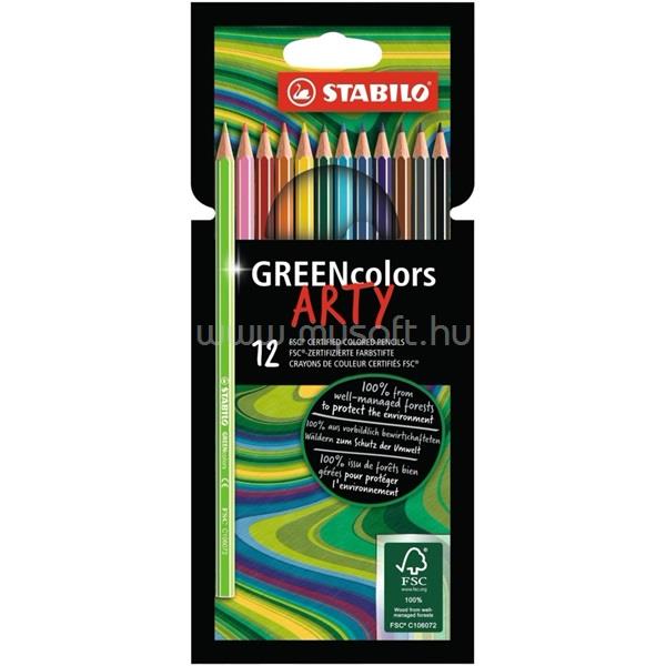 STABILO Green colors Arty 12db-os vegyes színű színes ceruza