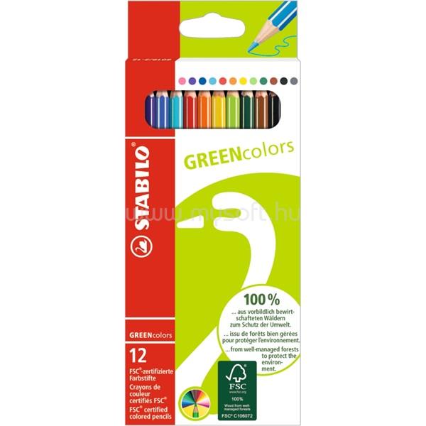STABILO Greencolors 12db-os vegyes színű színes ceruza