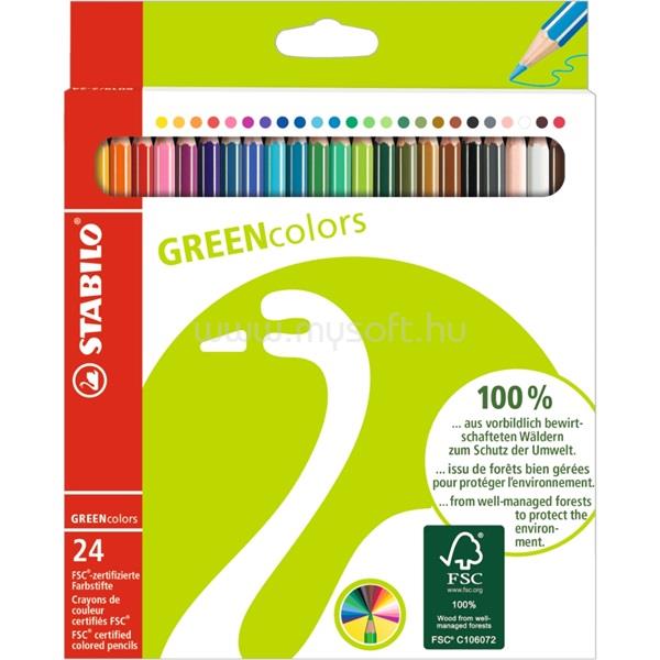 STABILO Greencolors 24db-os vegyes színű színes ceruza