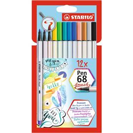 STABILO Pen 68 brush 12db-os vegyes színű ecsetfilc STABILO_568/12-21 small