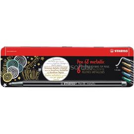 STABILO Pen 68 metallic fémdobozos 6db-os vegyes színű filctoll készlet STABILO_6806/8-32 small