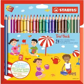 STABILO Trio 24db-os vegyes színű színes ceruza + hegyező STABILO_203/2-24 small