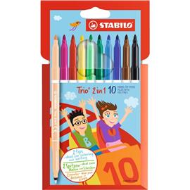 STABILO Trio kétvégű 10db-os vegyes színű rostirón készlet STABILO_222/10-01 small