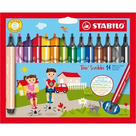 STABILO Trio Scribbi 14db-os vegyes színű filctoll készlet STABILO_368/14-01 small