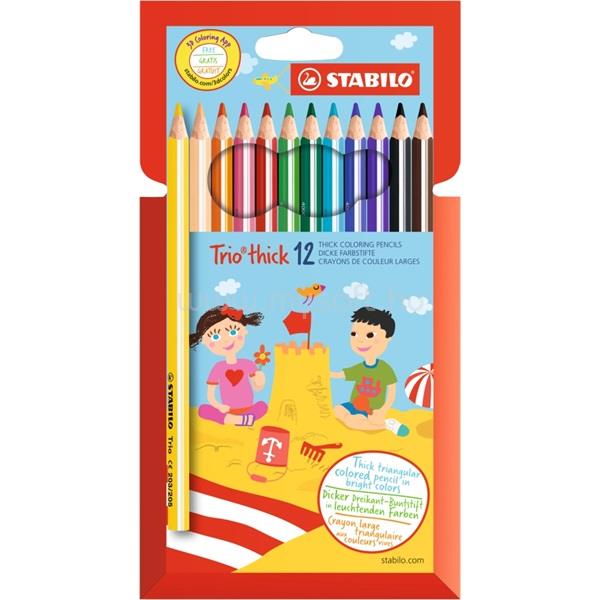 STABILO Trio thick vastag 12db-os vegyes színű színes ceruza