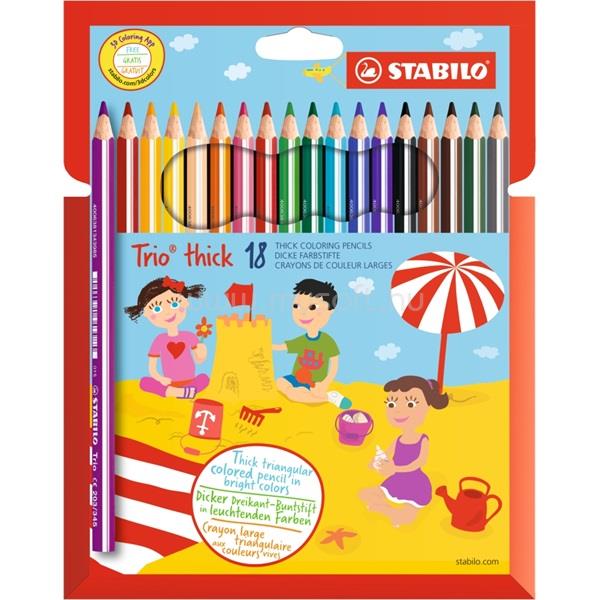 STABILO Trio vastag 18db-os vegyes színű színes ceruza