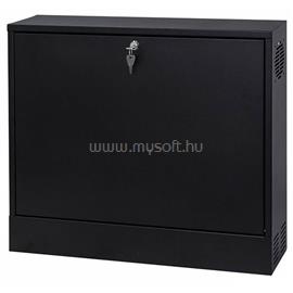 STALFLEX CR19-2U-130-B 19" 2U 130mm mély fekete fém ajtós fali rack szekrény CR19-2U-130-B small