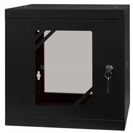 STALFLEX RC10-6U-300GB 10" 6U 300 mm mély lapra szerelt fekete üveg ajtós fali rack szekrény RC10-6U-300GB small