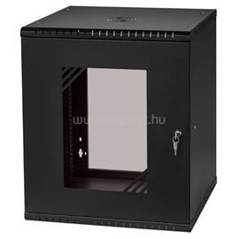 STALFLEX RC19-12U-450GB 19" 12U 450 mm mély lapra szerelt fekete üveg ajtós fali rack szekrény RC19-12U-450GB small