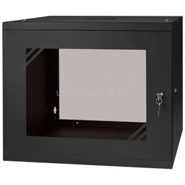 STALFLEX RC19-9U-450GB 19" 9U 450 mm mély lapra szerelt fekete üveg ajtós fali rack szekrény RC19-9U-450GB small