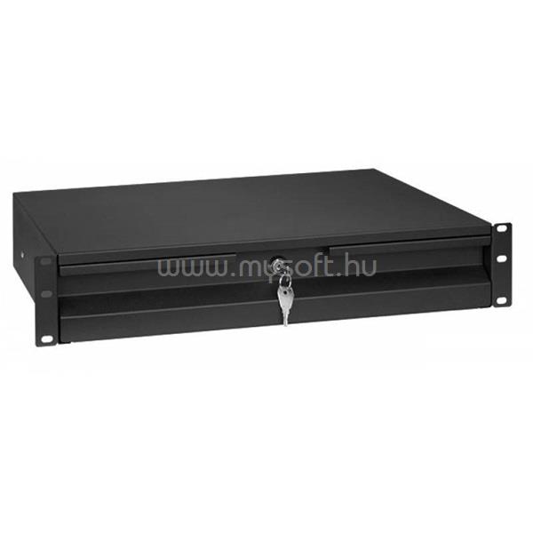 STALFLEX RD19-2U-B 19" 2U zárható fekete rack fiók