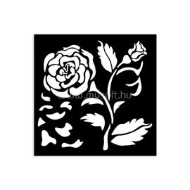 STAMPERIA House of Roses big rose 12X12 cm vastag stencil STAMPERIA_46996 small