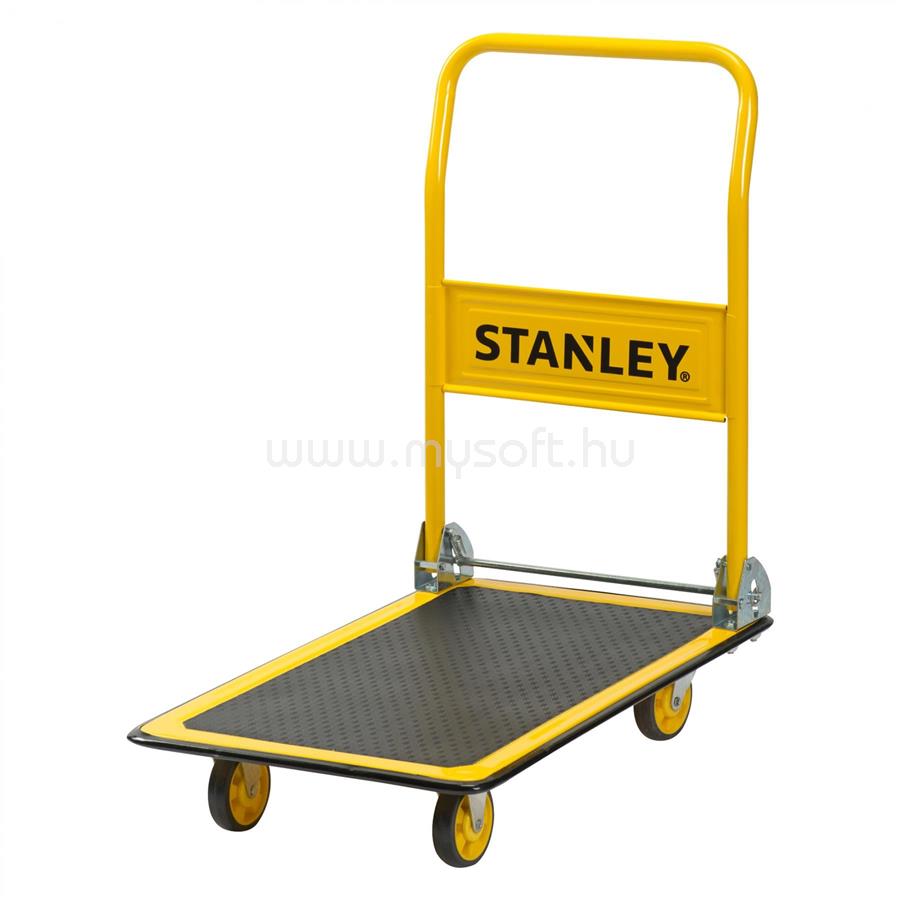 STANLEY összecsukható kiskocsi, 150 kg teherbírás, golyóscsapágyas kerekek, gyors összecsukás, tömege 7,8 kg, acél váz