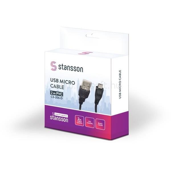 STANSSON CS-206-D Micro USB kábel 2m