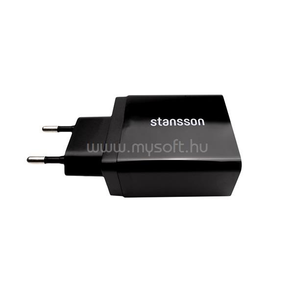 STANSSON CH-300-BL 2,4A univerzális fekete hálózati gyorstöltő