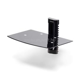 STARTECH Floating Wall-Mounted AV Shelf, Adjustable Height Shelf For Under TV, Organize A/V Equipment On Black Tempered Glass Shelf 1B-WALL-MOUNT-SHELF small
