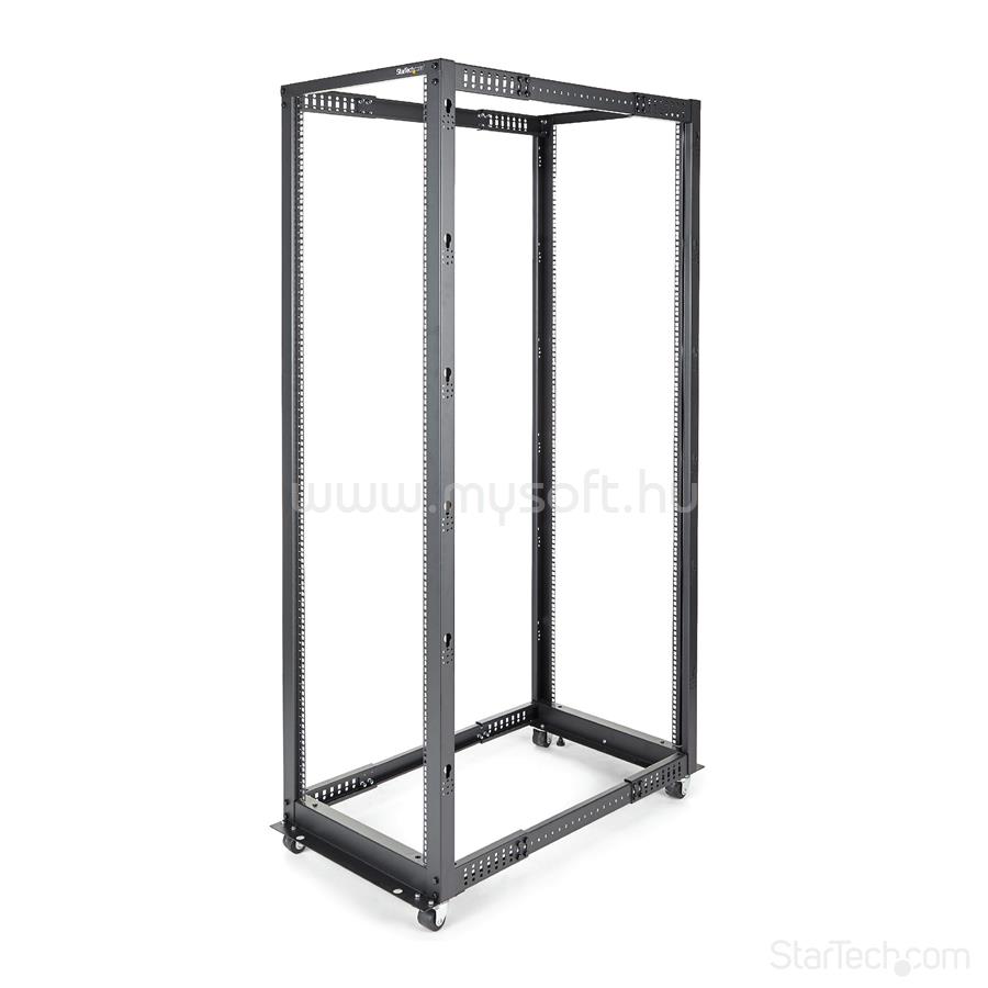 STARTECH 42U 4-Post Server Rack, 19in Open Frame Rack with 40in (101cm) Mounting Depth and 1323lb (600kg) Weight Capacity, Mobile or Floor Mount IT Rack