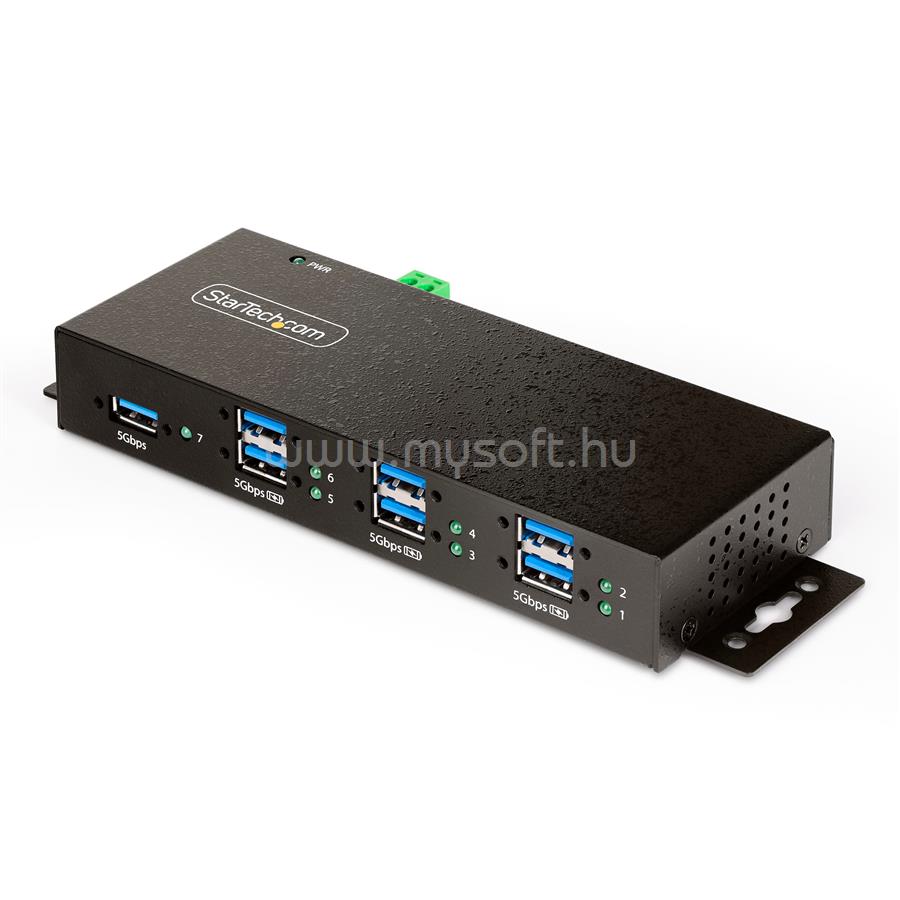 STARTECH 7-Port Managed USB Hub with 7x USB-A, Heavy Duty with Metal Industrial Housing