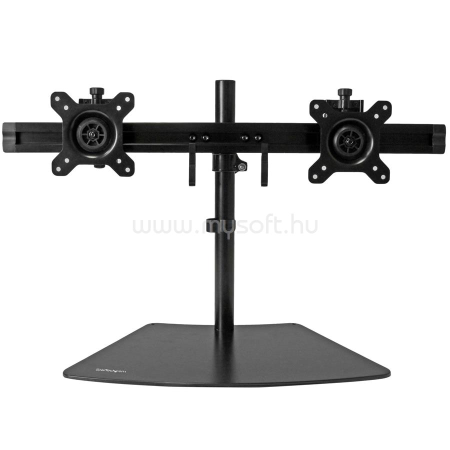 STARTECH Dual-Monitor Stand - Horizontal - Black - For up to 24" (17.6lb/8kg) Displays