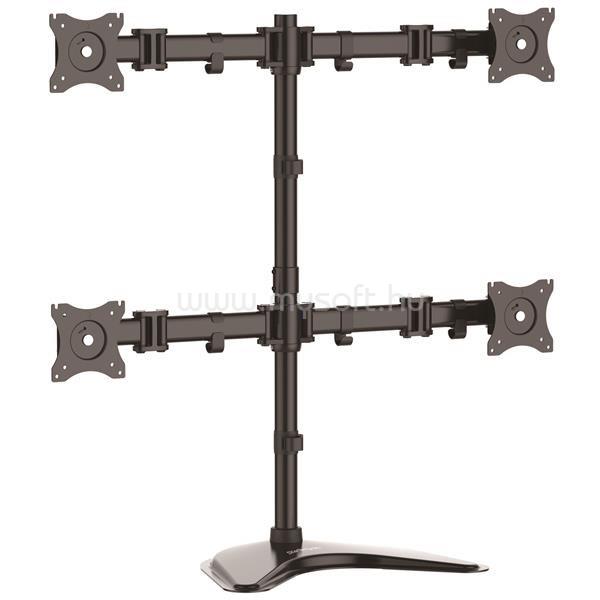 STARTECH Quad-Monitor Desktop Stand - Articulating - For up to 27" (17.6lb/8kg) Displays